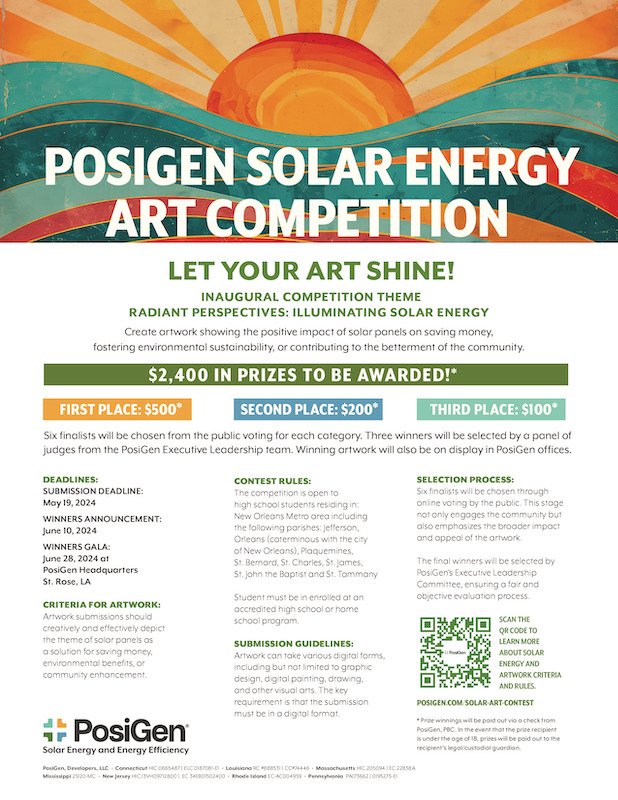 PosiGen seeking high school artists for competition to celebrate World Sun Day and artistic expression