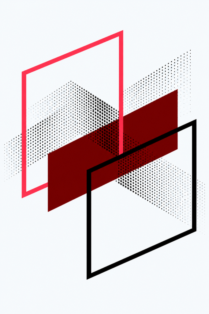 PRWire Intersecting Burgundy Frames and Mesh